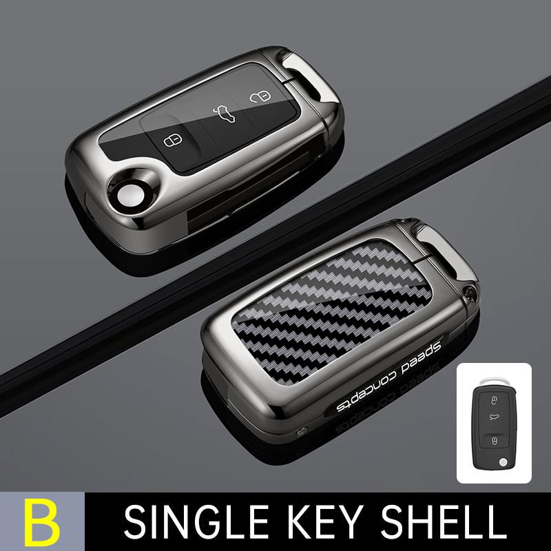 New Zinc Alloy Car Key Case for VW Volkswagen MK4 Bora Golf 4 5 6 Jetta Passat Polo Bora Touran Skoda Cover Bag
