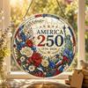 Acrylic Jigsaw Puzzle Suncatcher, US 250th Anniversary DIY Sun Catcher Kit, Stained Glass Style Patriotic Window Hanging Ornament for Independence Day