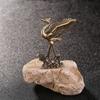Copperware Crane Figurines Pure Brass Brass Miniatures Red-crowned Crane Sculpture Handle Decor