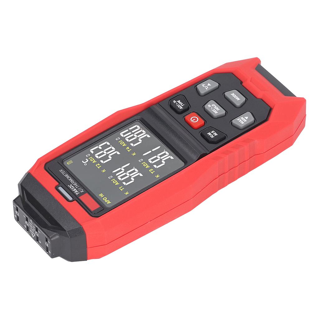 K Type Thermocouple Thermometer 4 Channel Accurate Measurement Digital Contact Thermometer Red