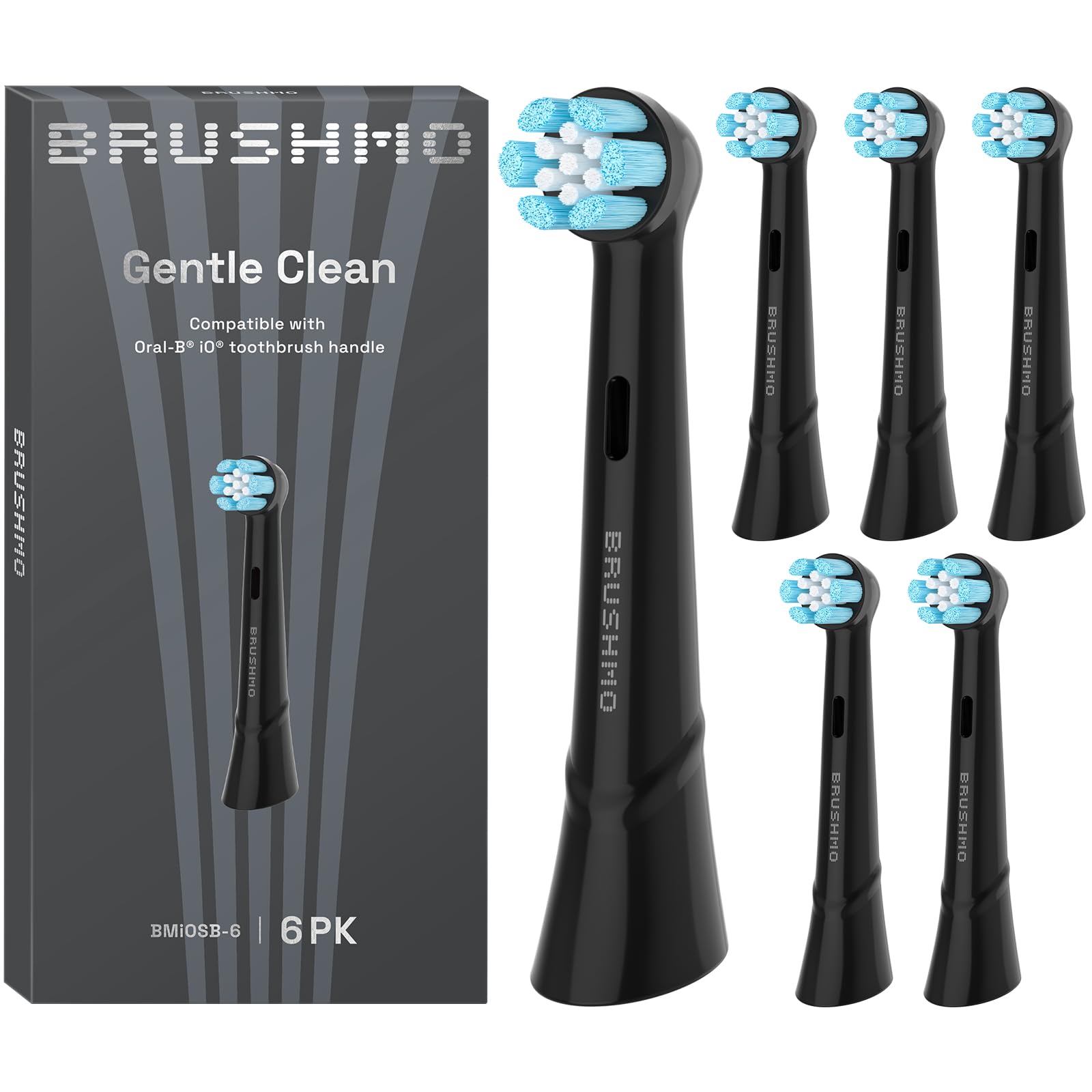 

brand now available at dental clinics in Brushmo compatible brush heads for Braun iO electric GentleClean [Brushmo Tokyo] Oral-B toothbrushes, Black,