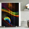 Colorful Curve Shower Curtain Modern Bathroom Decor For Home Decoration