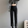Autumn Winter New Korean stytle High Waist Thickening Warm Jeans Women Cuffs Vintage Korean Style Straight Baggy Denim Streetwear