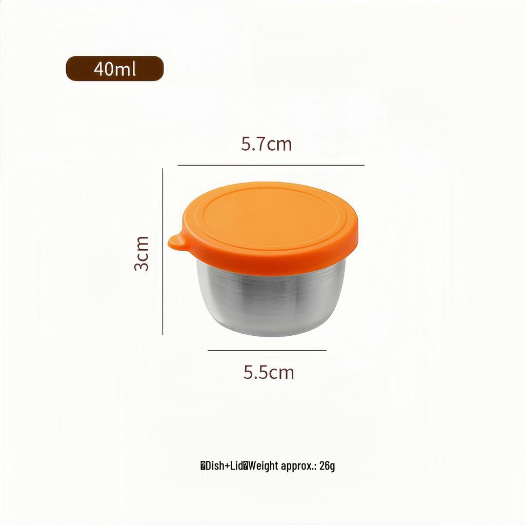 Portable Stainless Steel Sauce Cup with Leak-Proof Silicone Lid - Ideal for Outdoor Salads