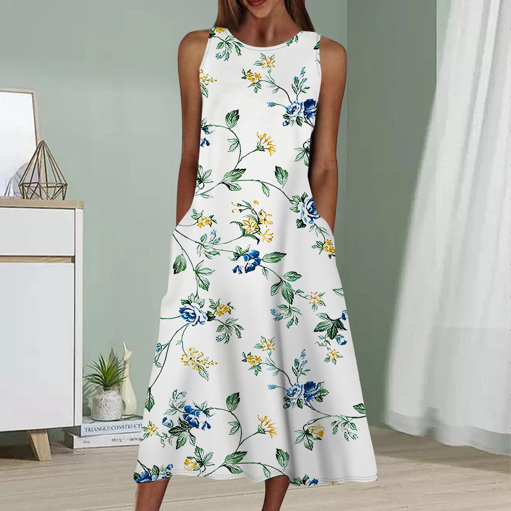 

Летнее модное сексуальное платье без рукавов, мягкое повседневное платье с 3D-растительным принтом черного цвета, платье без рукавов на бретельках M