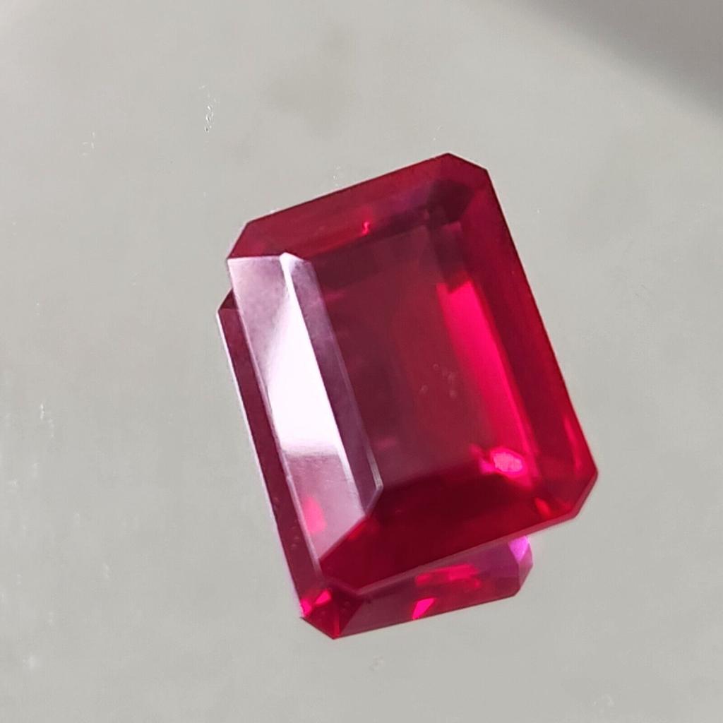 34.60 Ct Heated CERTIFIED Red Ruby Stunning Emerald Cut Loose Gemstone