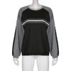 Contrast Patchwork Grunge Sweatshirts Harajuku Korean Casual Long Sleeve New Pullovers Women hoodie Autumn Winter hoody Outfits