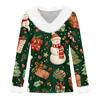 Women's Casual Fashion Long Sleeve Christmas Printed Flannel Collar Top