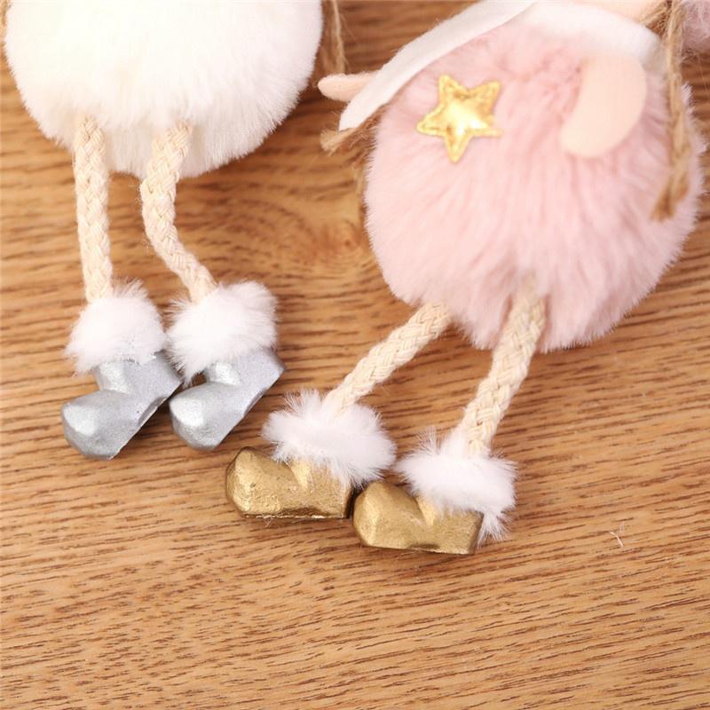 Christmas Plush Angel Doll Pendant Cute Christmas Tree Figurine Pendant Home Christmas Decor Crafts Children's Christmas Gifts