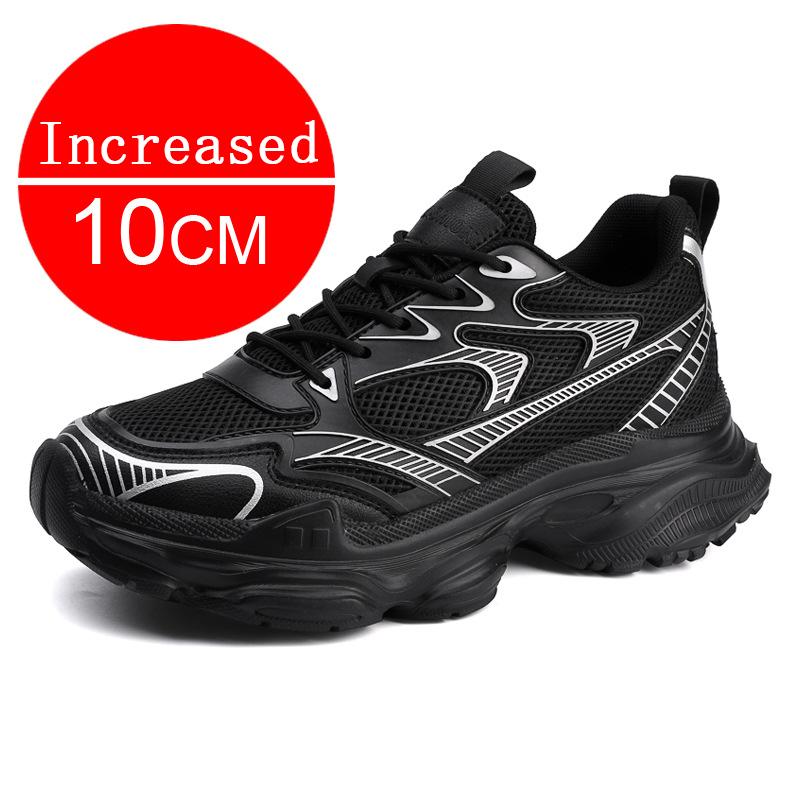 Mode Herren Schuhe mit dicker Sohle, höhenverstärkend, Mesh, atmungsaktiv, Sport, Laufen, Freizeit, bequem, Laufschuhe, leicht, rutschfest 37-44