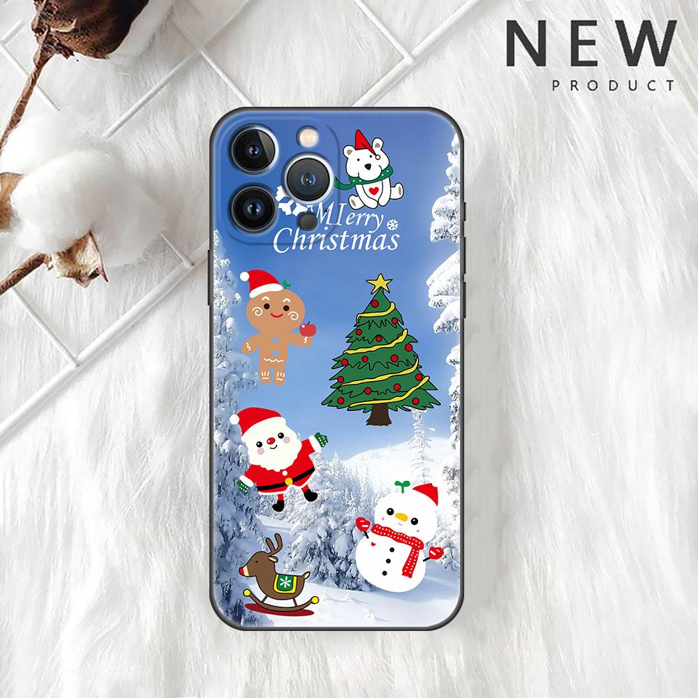 

Чехол для Apple iPhone 14 13 11 12 Pro 7 XR X XS Max 8 Plus 6 6S SE 2022 13Pro, черный телефон, чехол с рисунком Санта-Клауса, лося, крутой iPhone 6 6S