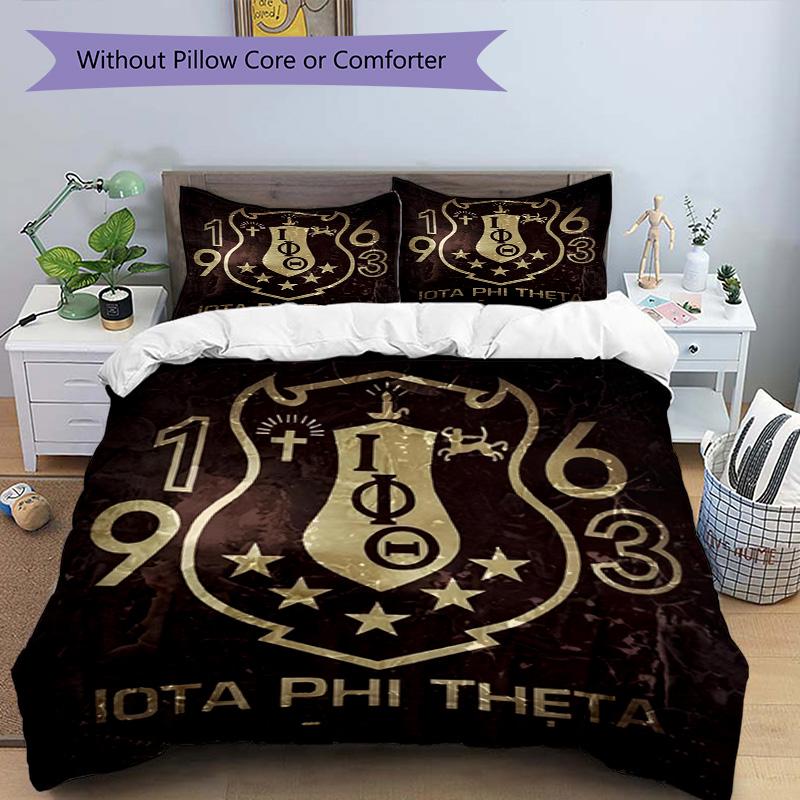 3pcs Duvet Cover Set (1*Duvet Cover + 2*Pillowcase, Without Core), Iota Phi Theta Print Bedding Set, Bedroom Decor, All‑Season, Birthday Gift