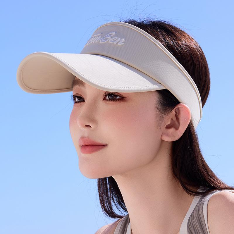 Summer Open-Top Hat for Women Large Brim Outdoor Sport Visor Cap Sun Protection Sunhat
