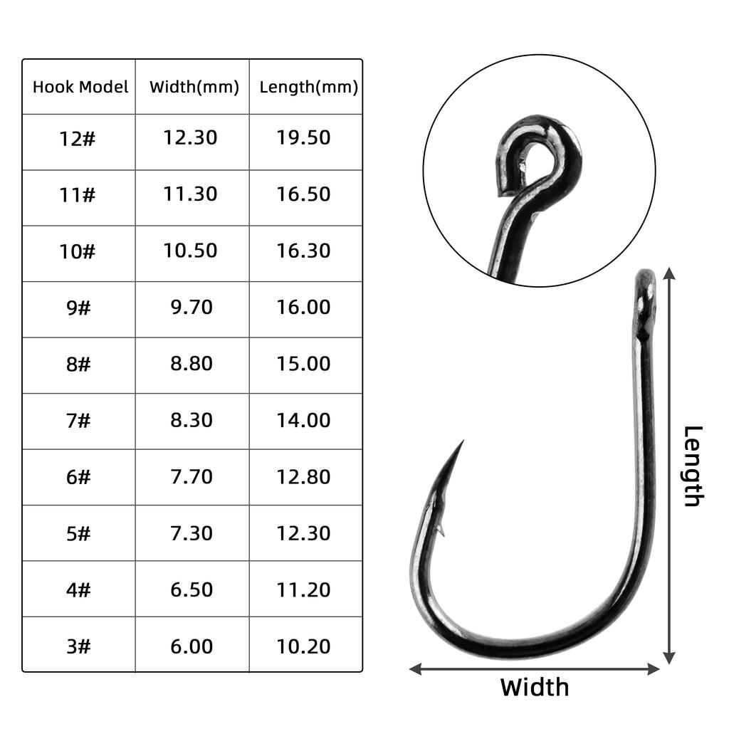 Fishing Hooks Set High Carbon Steel Sharp Durable Barbed Fishhook Rock Fishing Equipment Gear Tackle Accessories with box