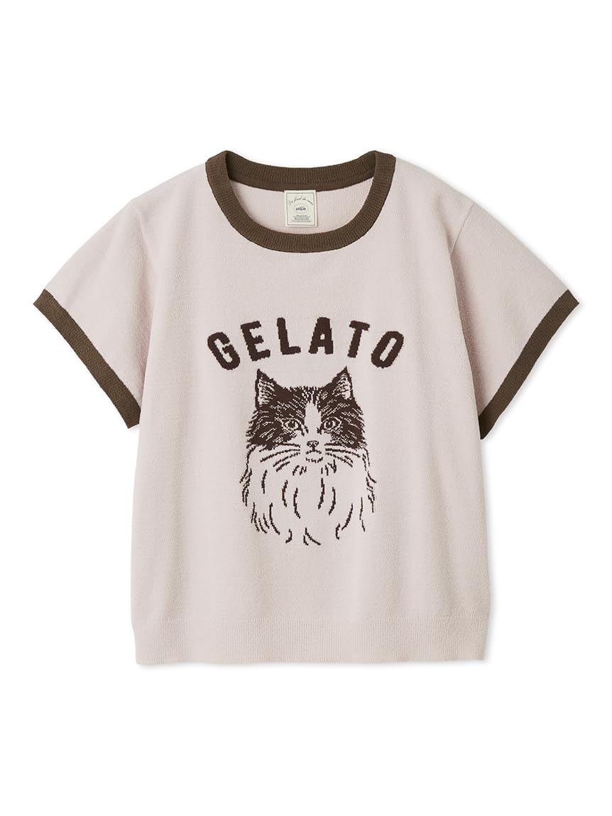 

Легкий пуловер с мотивом Moko JQD и отделкой в рубчик PWNT254049PNKF розовый