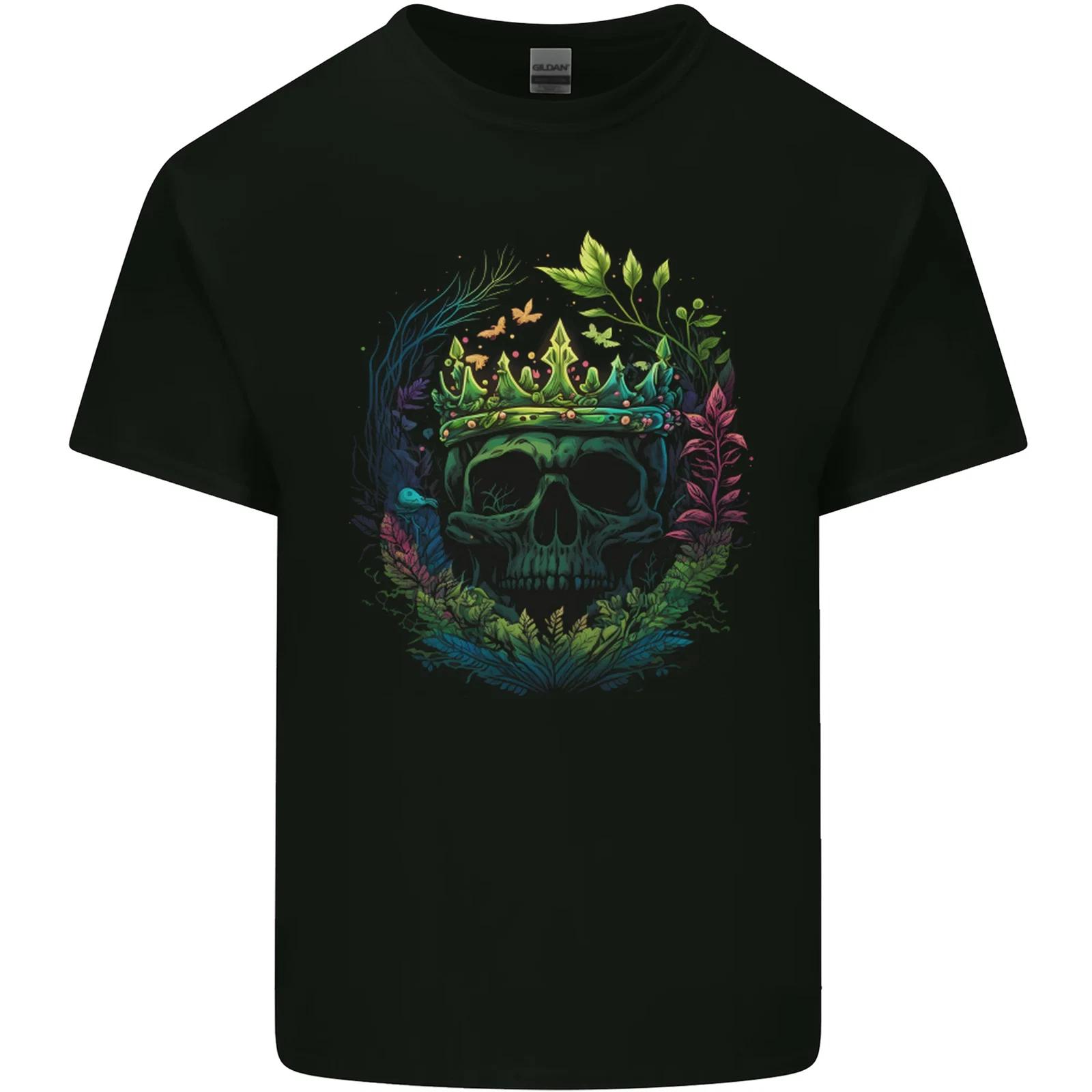 Fantasy Skull King in a Reath Kids T-Shirt Childrens 4XL