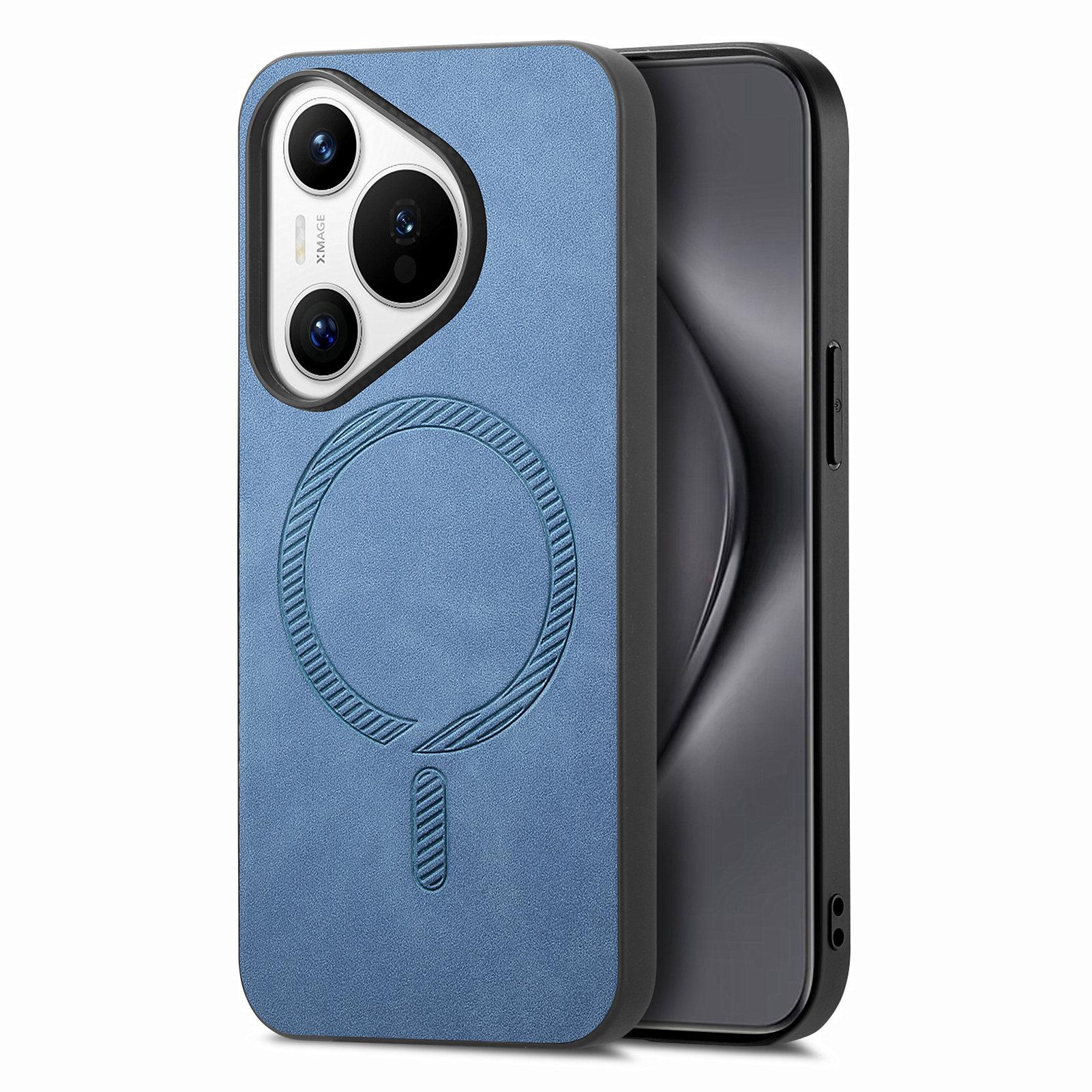 

For Huawei Pura 70 Leather Back Magnetic Case Skin-touch Phone Cover A