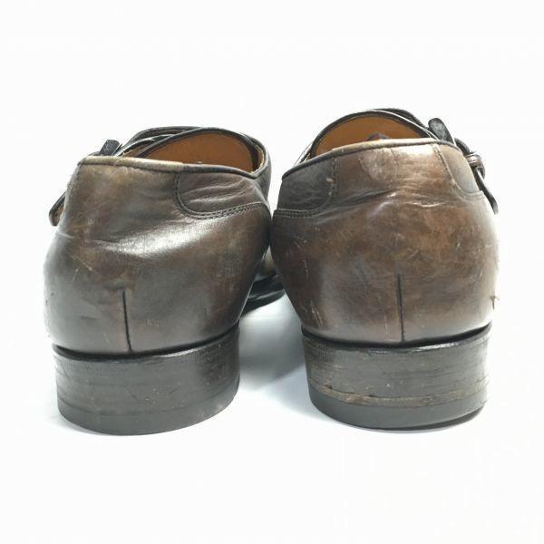 a.testoni Made in Italy Double Monk Strap Business Shoes Brown Size 7.5 (25.5cm) Men's(USED)