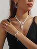 Elegant Rhinestone Zirconia Necklace & Jewelry Set for Bridal & Evening Wear