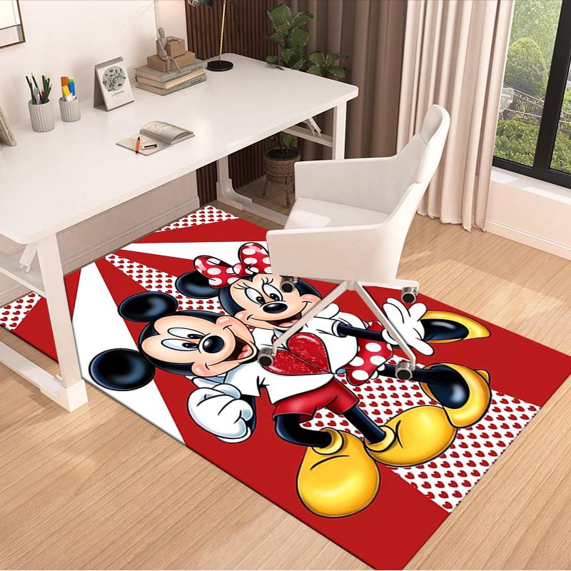 Mickey Minnie Love Carpet For Playroom Bedroom Living Room Sofa Home Decorkids Game Area Rug Nonslip Floor Mat