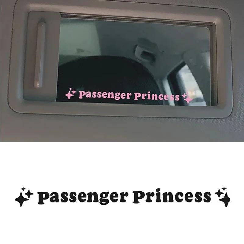 2pc Funny Car Decal 12.5x1.18cm Mirror Decoration Passenger Princess Star Mirror Decal Sticker Rearview Mirror Car Vinyl Decor