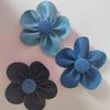 1PC Headwear Accessories Crafts Supplies Sewing Applique for Clothes Decoration Denim Cloth DIY Blue Flowers