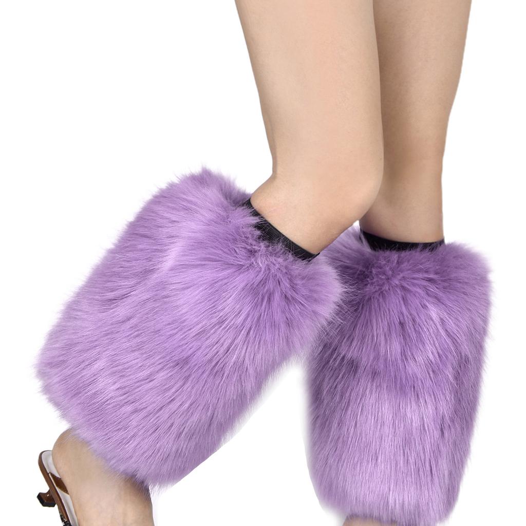 Boot Cover Women Winter Vibrant Faux Fur Leg Warmers Thick Calf Socks Streetwear