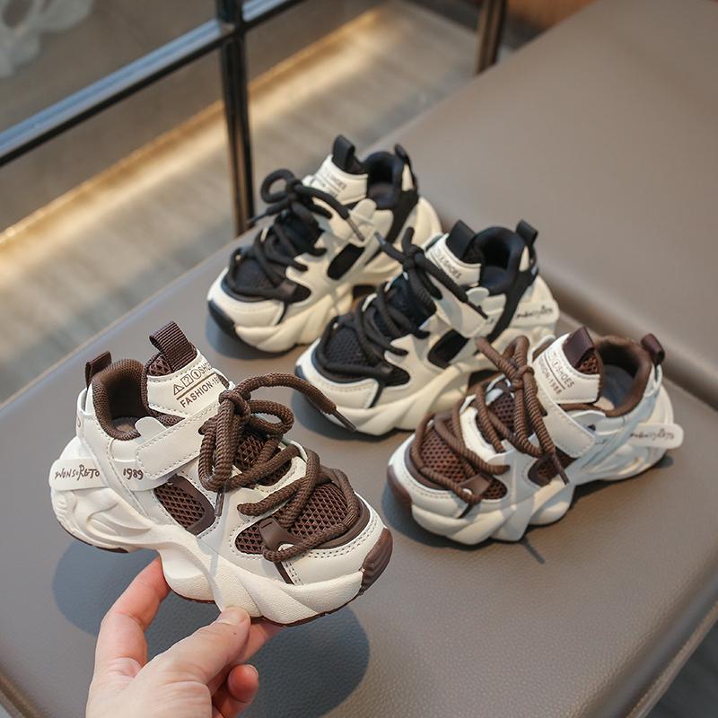 Fashion Spring Autumn Kids Sport Shoes Mesh Breathable Boys Sneakers Student Girls Shoes Non-slip