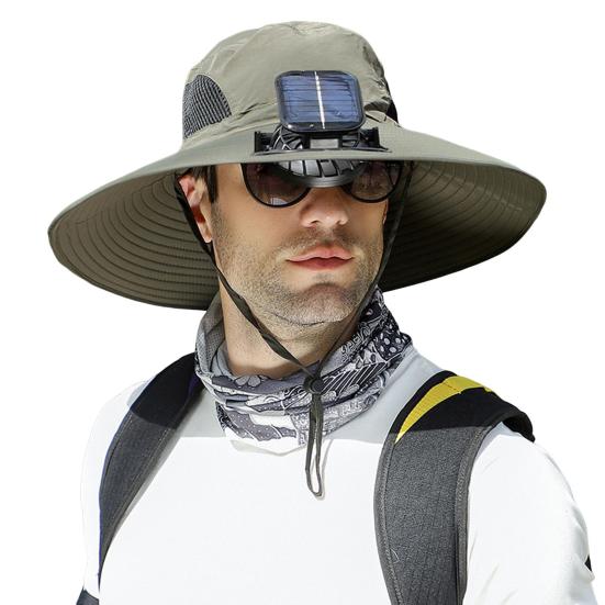 Solar Fan Hat UPF 50+ UV Protection Hat with Detachable Cooling Fan Breathable Men Women Summer Outdoor Activities Fishing Wide Brim Sun Cap