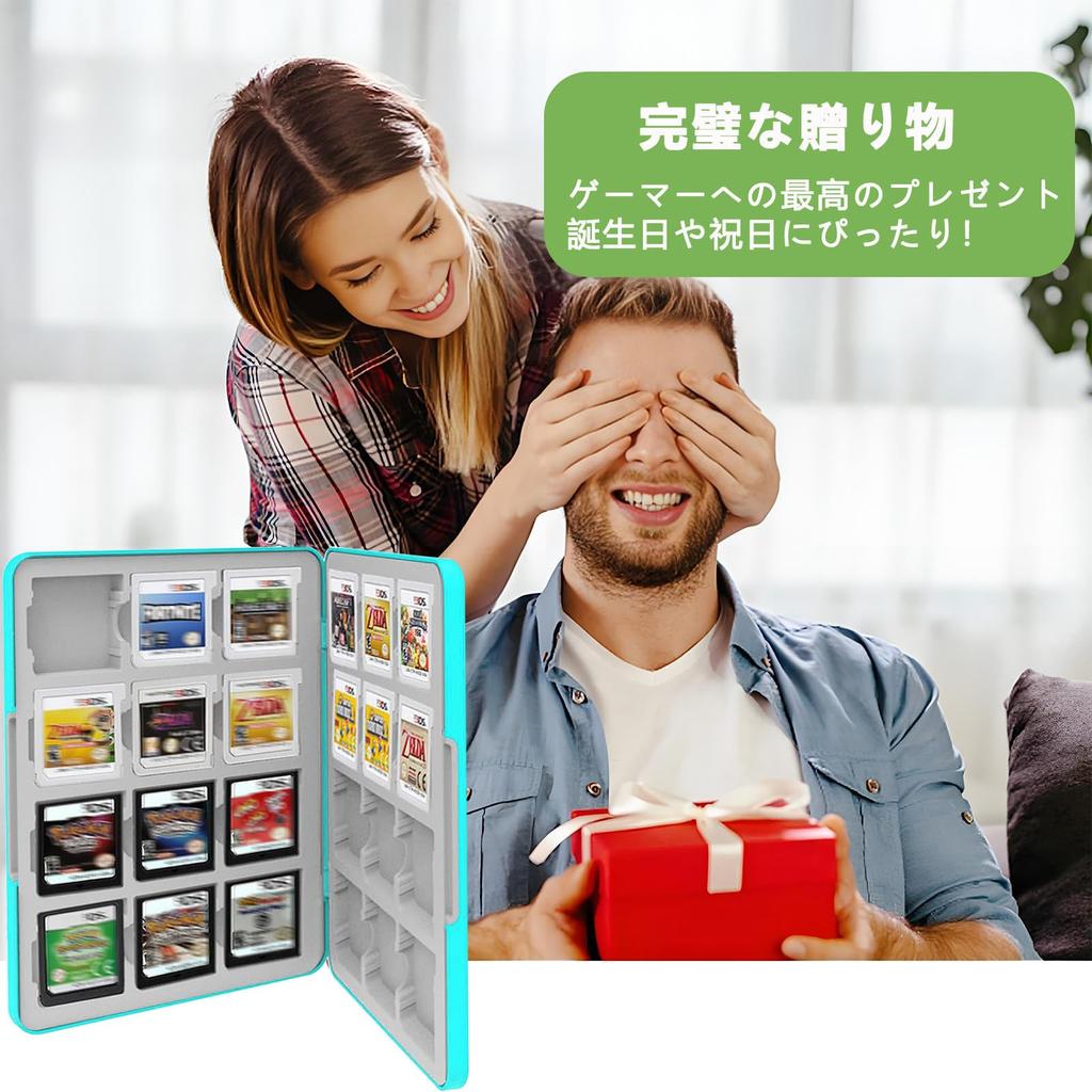 MOXCAHER 3DS Soft Case for Holds 24 Organizes and Protects Against Easy to Carry Holds 24 3DS/DS/2DS, Games, Dust, (Blue, Games)