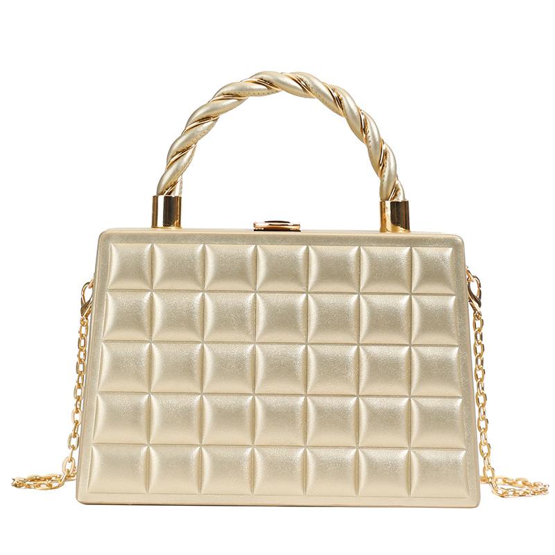New Pressure Shell Square Portable Box Bag Women's Spring Texture Chain Single Shoulder Oblique Span Bag