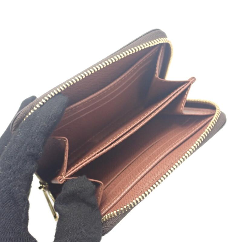 Louis Vuitton M60067 Coin Case Brown Monogram Canvas Women