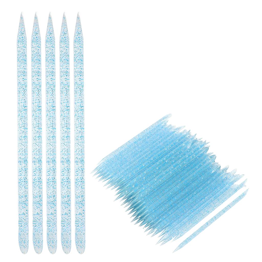 100pcs Nail Care Cuticle Pusher Dead Skin Removal Manicure Pedicure Cuticle Cleaning SticksBlue