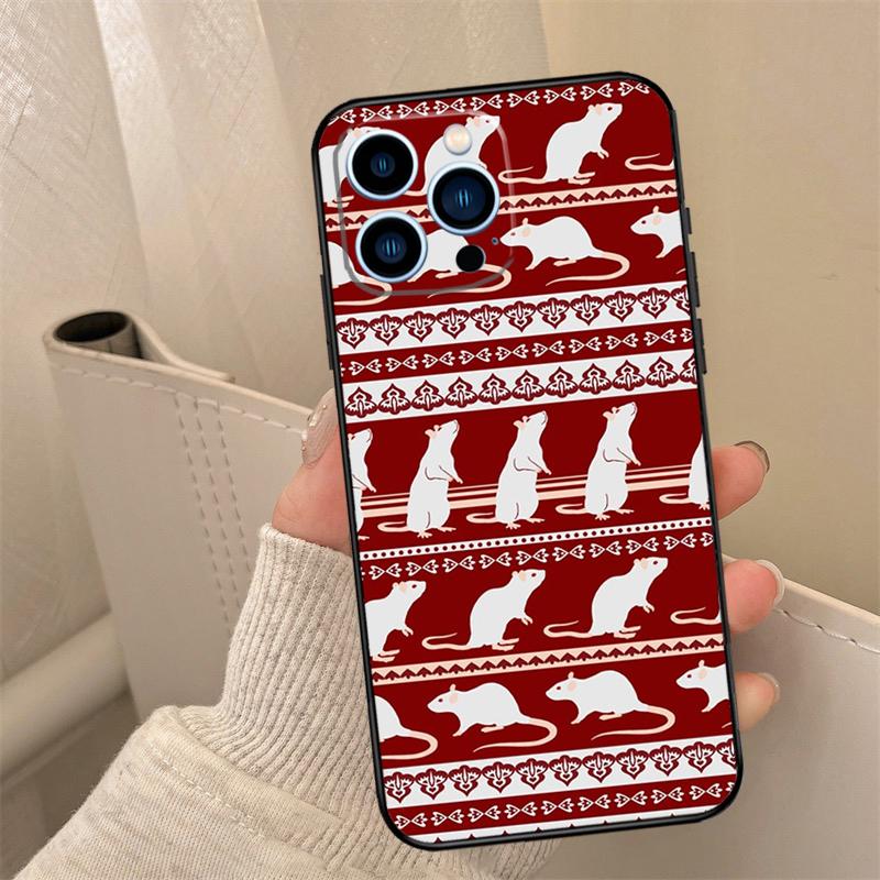 Cute Rattie Rats Phone Case For iPhone 16 15 14 13 11 12 17 Pro Max Mini 15 16 Plus 16e 17 Air Cover Coque