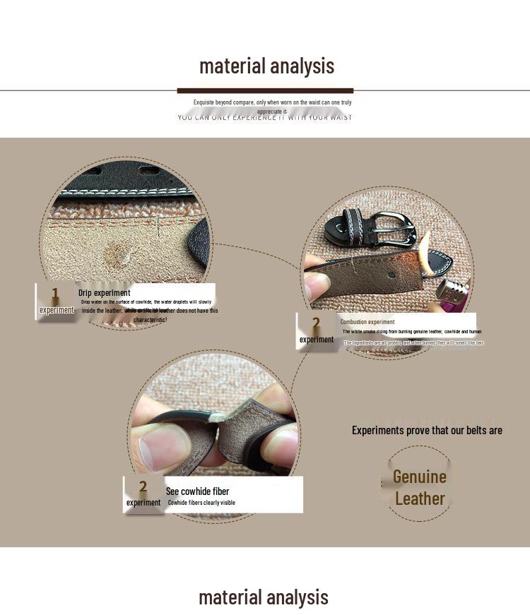 Women's Genuine Leather Fashion Belt – Versatile Casual Waistband with Pin Buckle for Jeans