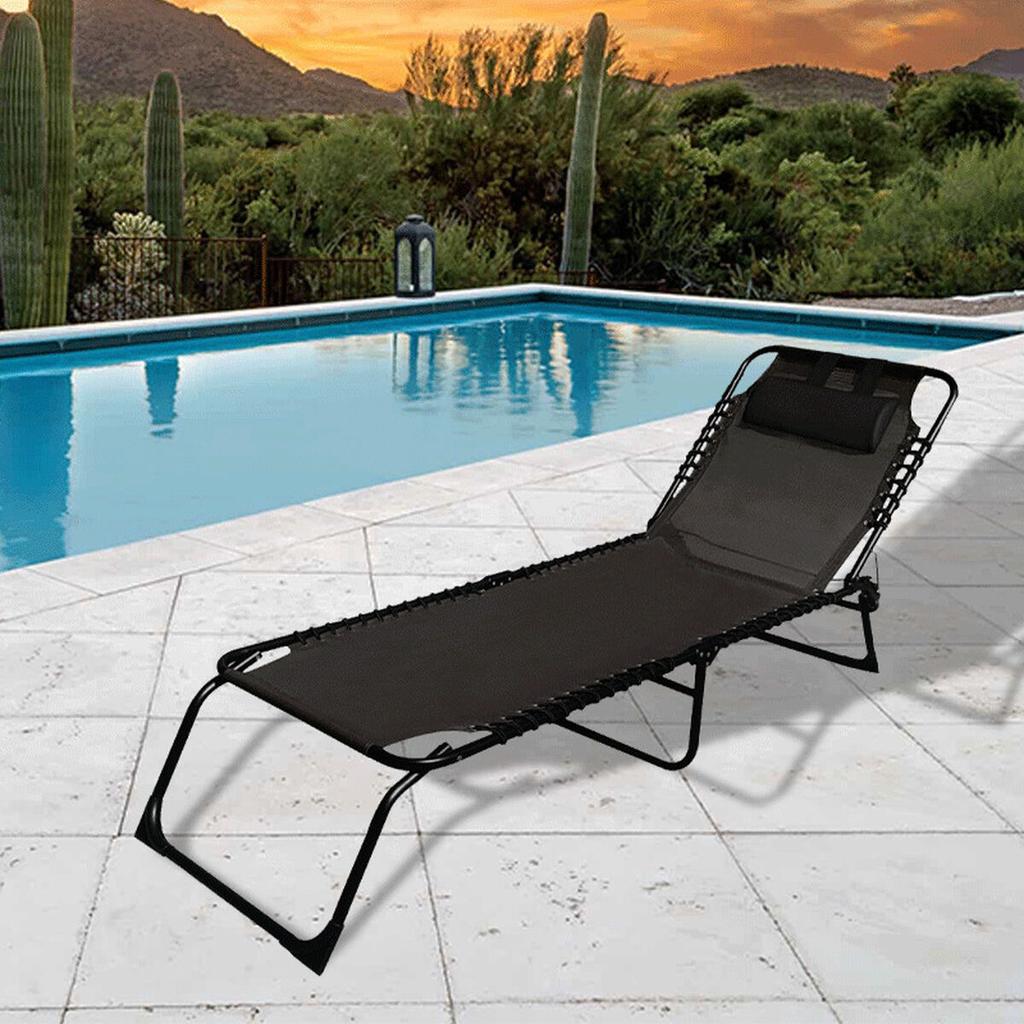 Sun-lounger Marbueno Black 190 X 27 X 58 Cm Casual