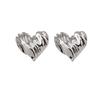 2024 French Retro Irregular Three-Dimensional Folded Metal Love Earrings