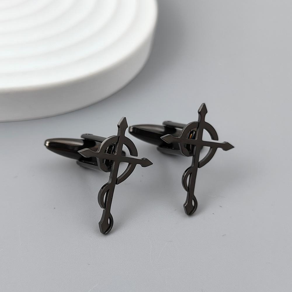 2026 new rescue logo gold-plated stainless steel cufflinks, suit shirt cuffs, business formal accessories 3 color set
