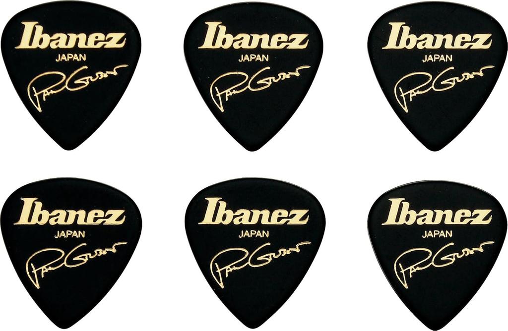 Ibanez Paul Gilbert Signature Short Teardrop Pick 6 Pack Black B1000pg Bk