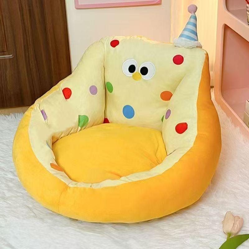 Thick Warm Pet Nest for Cats & Puppies: Non-Stick Fur, Removable, Washable, All-Season Comfort Mat