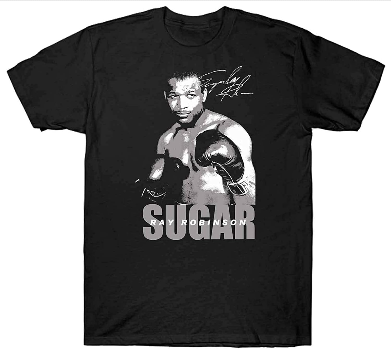Sugar RAY Robinson Mens T Shirt Boxer Boxing Gloves L чёрный