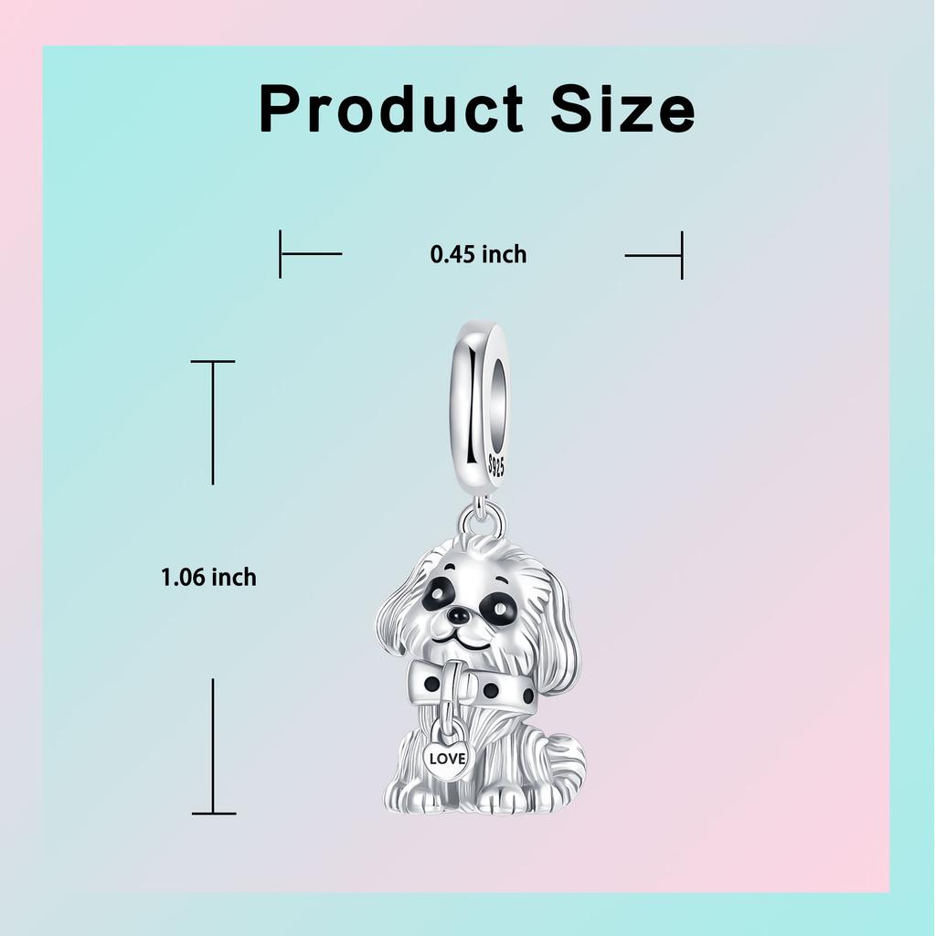 S Copper Charms Beads Pendant Dog Animal Beads Safety Chain Fit Original Bracelet Charms Women Jewelry