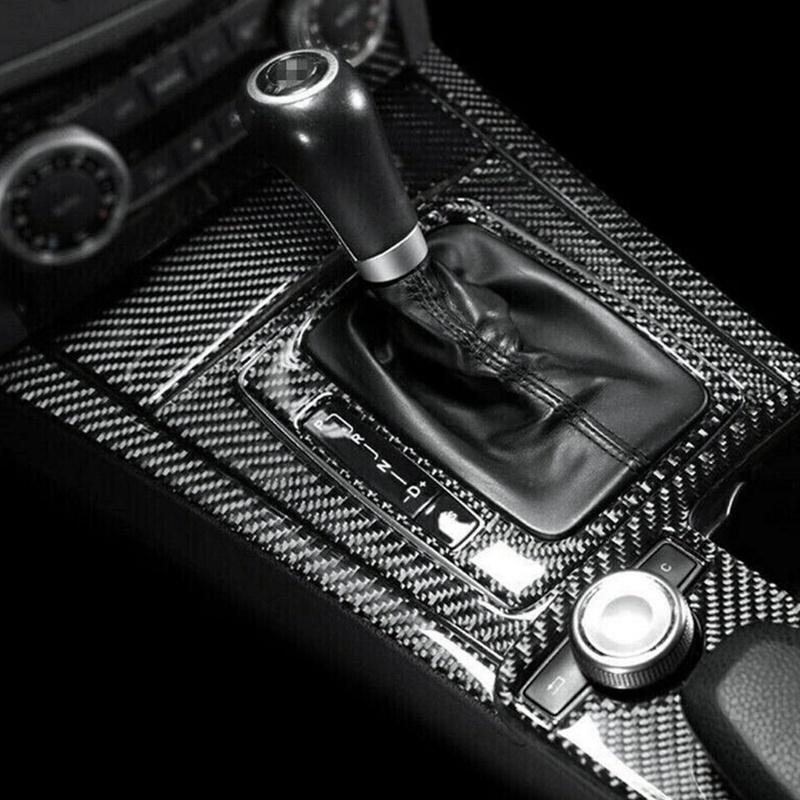 ABS Carbon Fiber Gear Shift Panel Trim Set Spare Parts For C Class W204 2007-2013