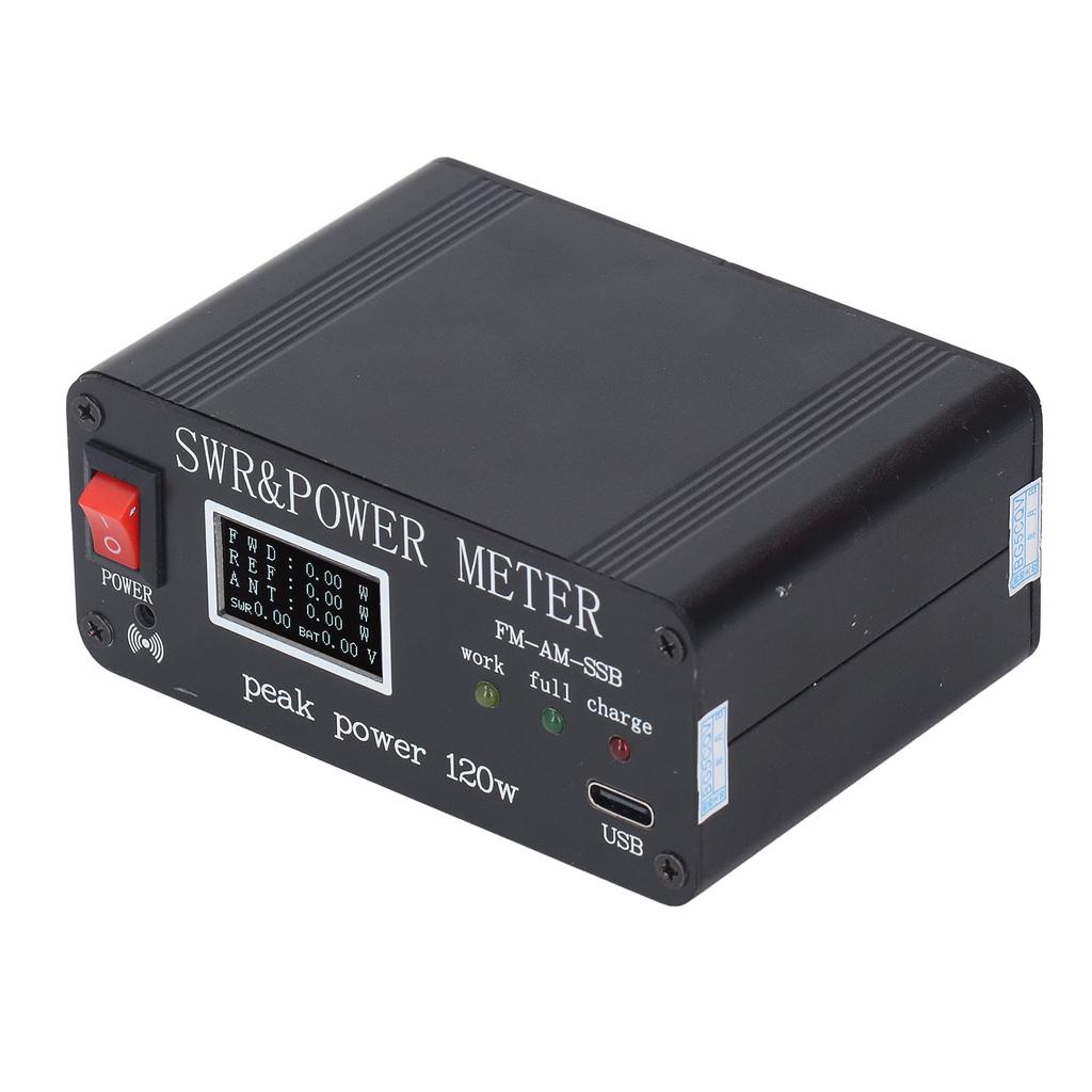 1.8MHz‑50MHz SWR Power Wavelength Meter Organic Light Emitting Diode Screen Shortwave Antenna Tuner with Type C Port