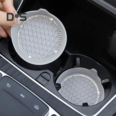 4 Stück Auto-Getränkehalter, Untersetzer, Bling Strass, rutschfest, wasserdicht, hitzebeständig, Wasserflaschen-Pad, Matte, SUV, LKW, Auto-Styling, Innenzubehör