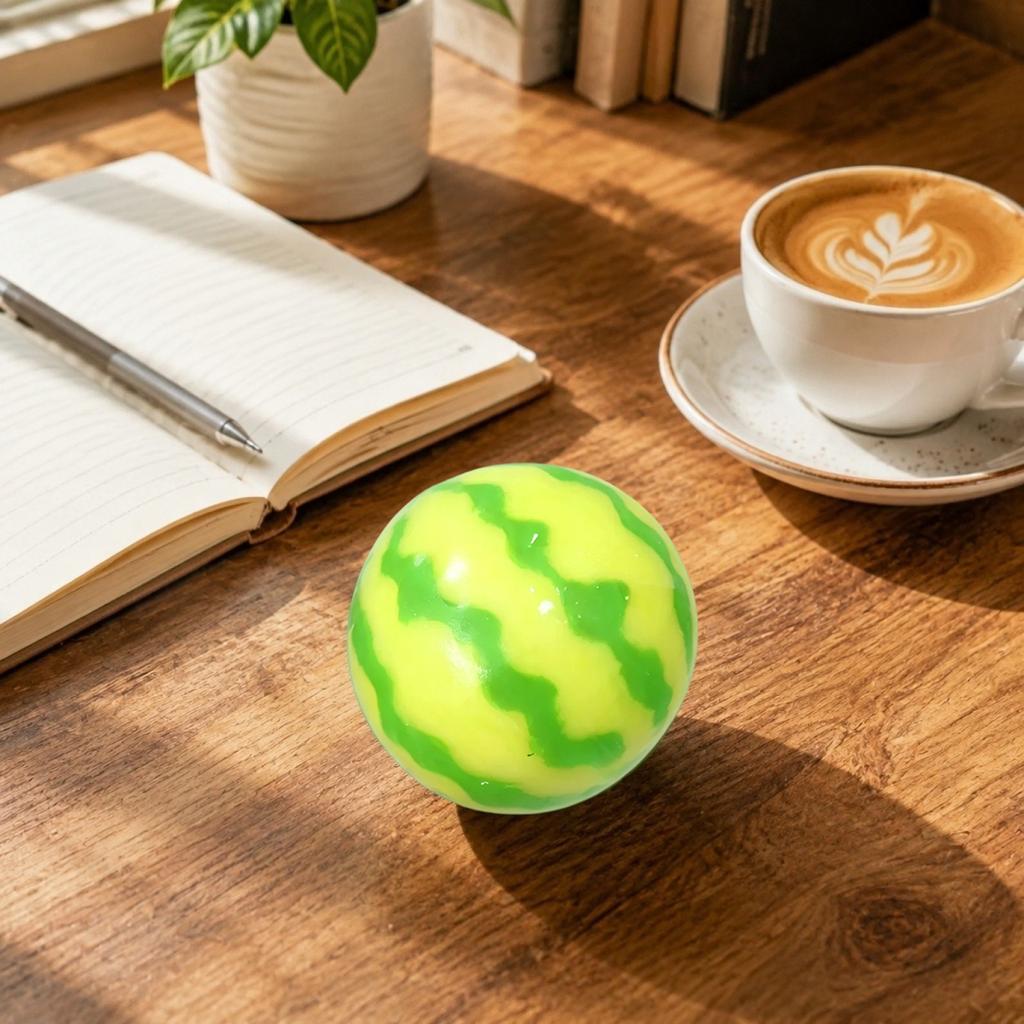 Wassermelonen-Spielzeug - Grünes gestreiftes Stressspielzeug für Kinder und Erwachsene