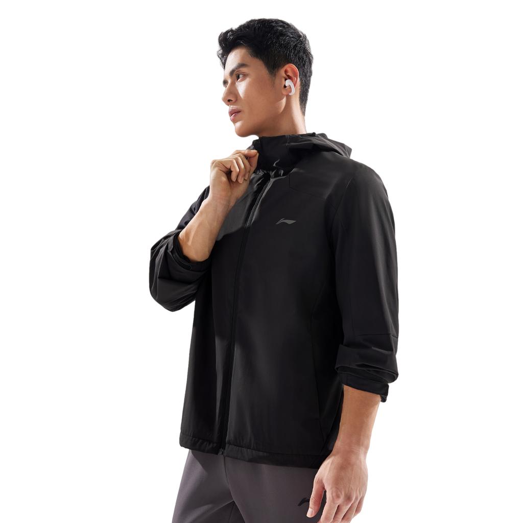 Li-Ning Fitness Series Windproof Water-Repellent 3D Hooded Logo Windbreaker Men Outerwear AFDVG61-1