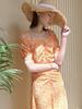 Atelier Nine Off Shoulder Flower Dress(Op-6202)