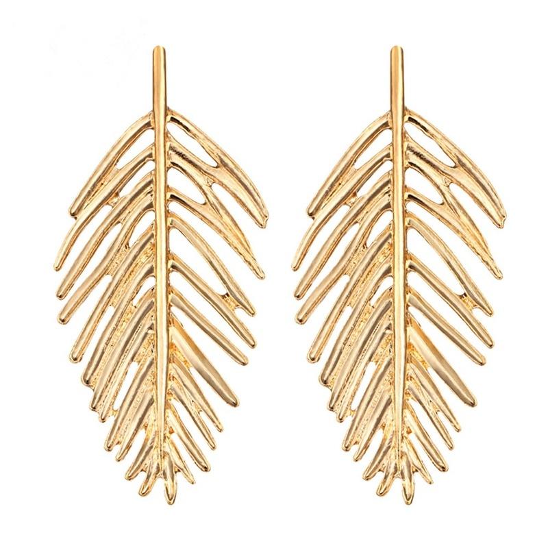 Oversize Leaves Earrings for Women Bijoux Bohemian Fashion Stud Earring Statement Jewelry Party