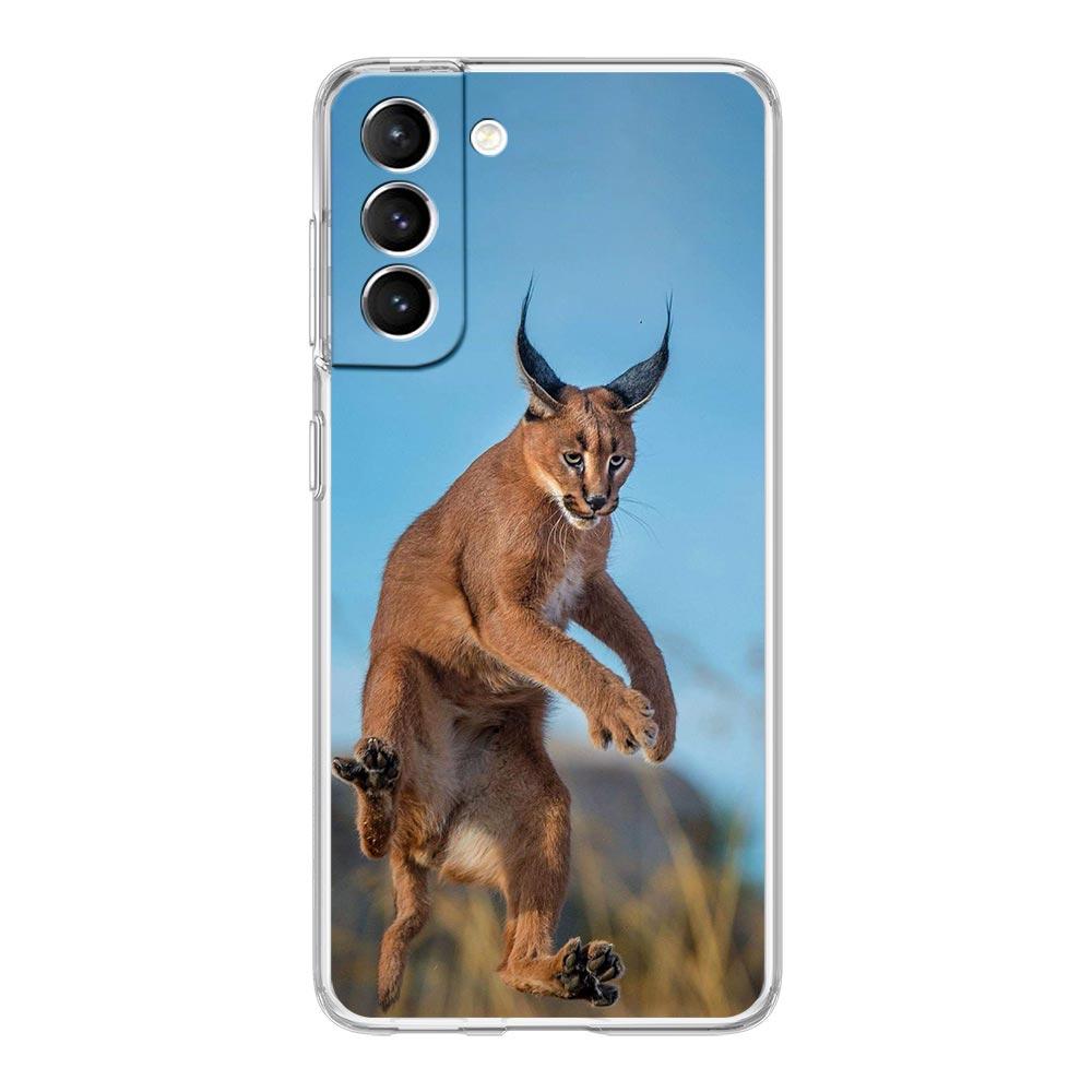 

Phone Case For Samsung Galaxy S25 Edge S24 Plus S23 FE S22 S21 S20 Ultra 5G S10 Soft Clear Cover African Lynx Caracal Cat Samsung S20Ultra